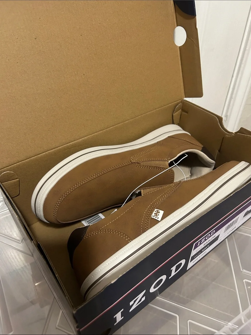Izod brown slip ons